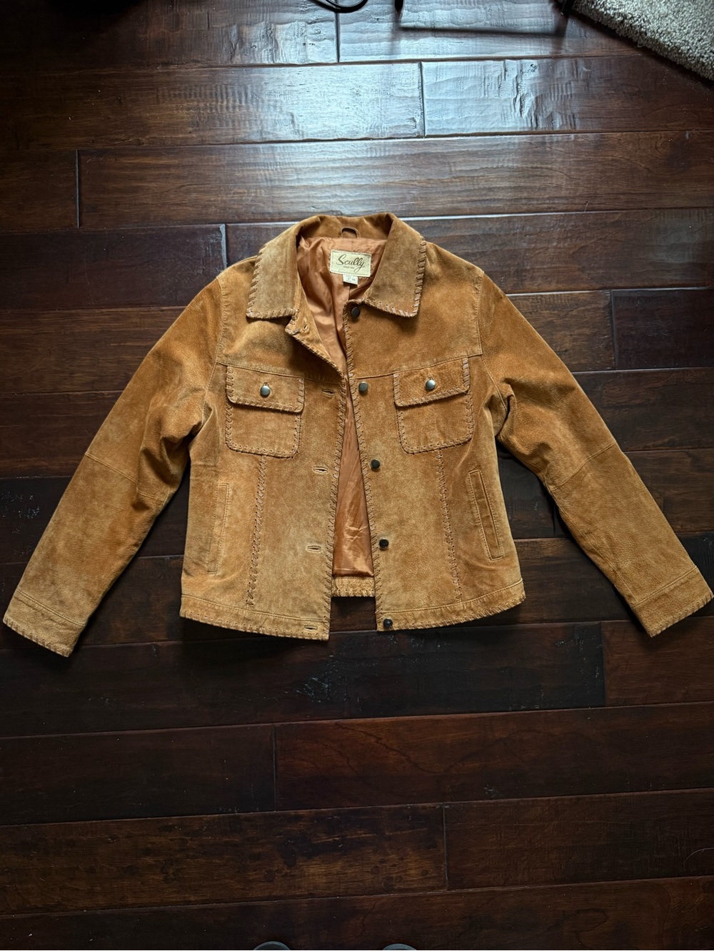 Vintage Scully Genuine Suede Leather Western Whipstitch Jacket Tan M